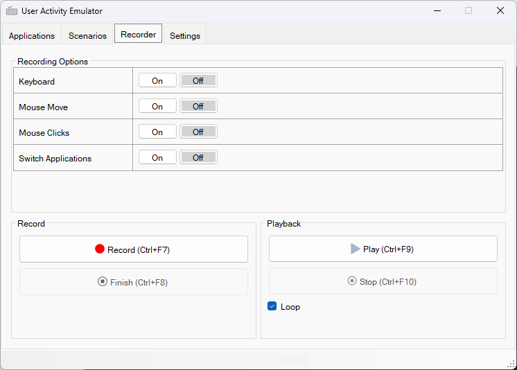 Action Recorder Tab
